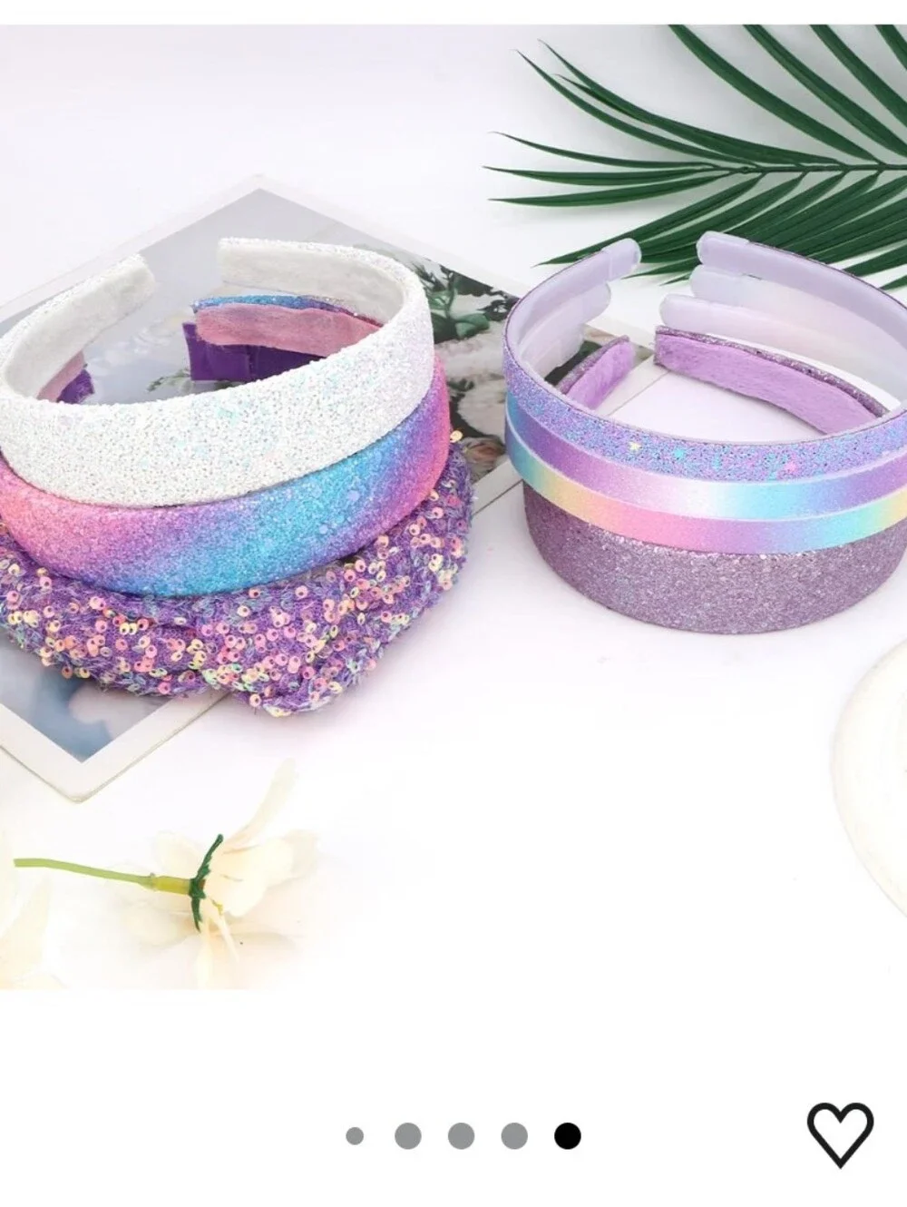 7 Pack Purple Glitter Knotted Headbands